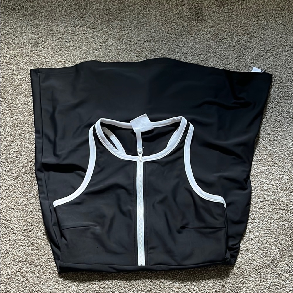 Black and White Zip-Up Tennis Dress